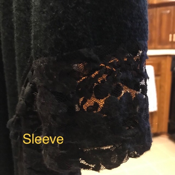 8 Sweater Dress Black Beads Tassels Lace Stretch - Picture 6 of 11